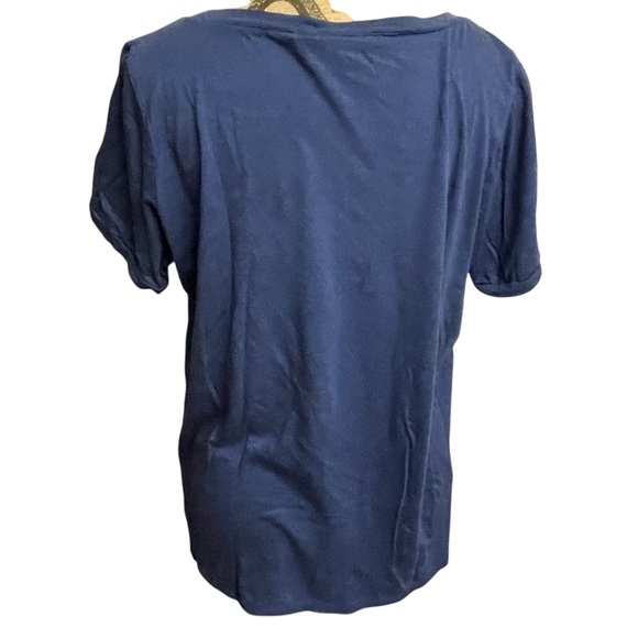 Bob Mackie Blue and Silver Patterned Tee - Picture 3 of 7